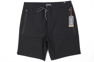 Roark Men's Layover 2.0 Shorts Cargo 8'' Inseam Black RS288 Zip Pockets