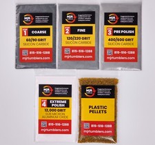 35lb Rock Tumbler Refill Grit Kit w/ pellets Silicon Carbide Aluminum Oxide