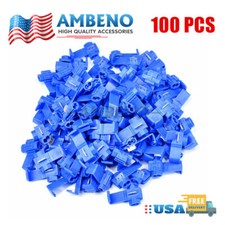 100x Blue Electrical Cable Connectors Quick Splice Lock Wire Terminals Crimp New