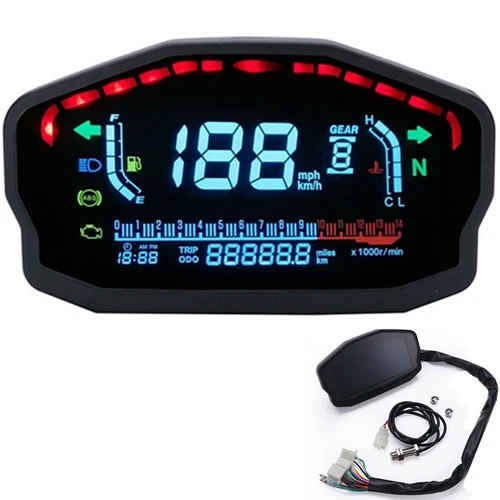 Universal Moto LCD Retroiluminación Odómetro Digital Velocímetro Tacómetro Medidor - Imagen 2 de 6
