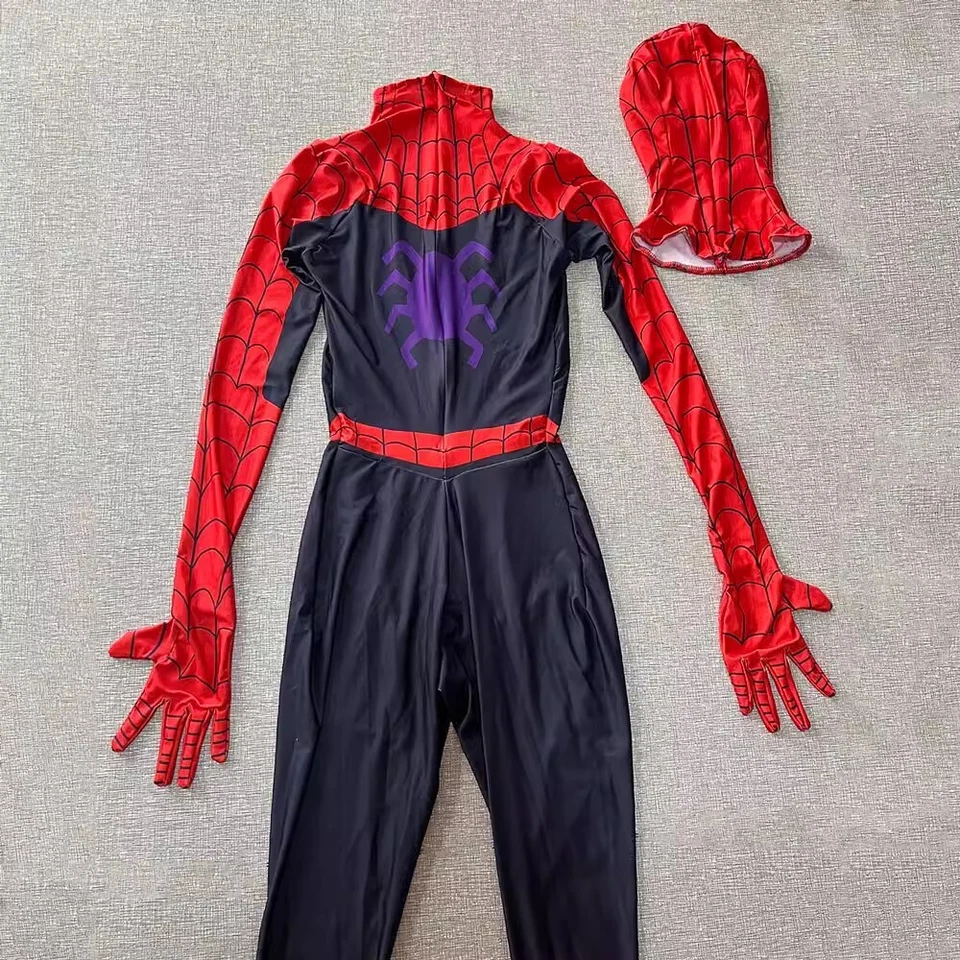 Spiderman Jumpsuit Peter Parker Bodysuit Cosplay Adult & Kids Costume Halloween - Image 3 of 4