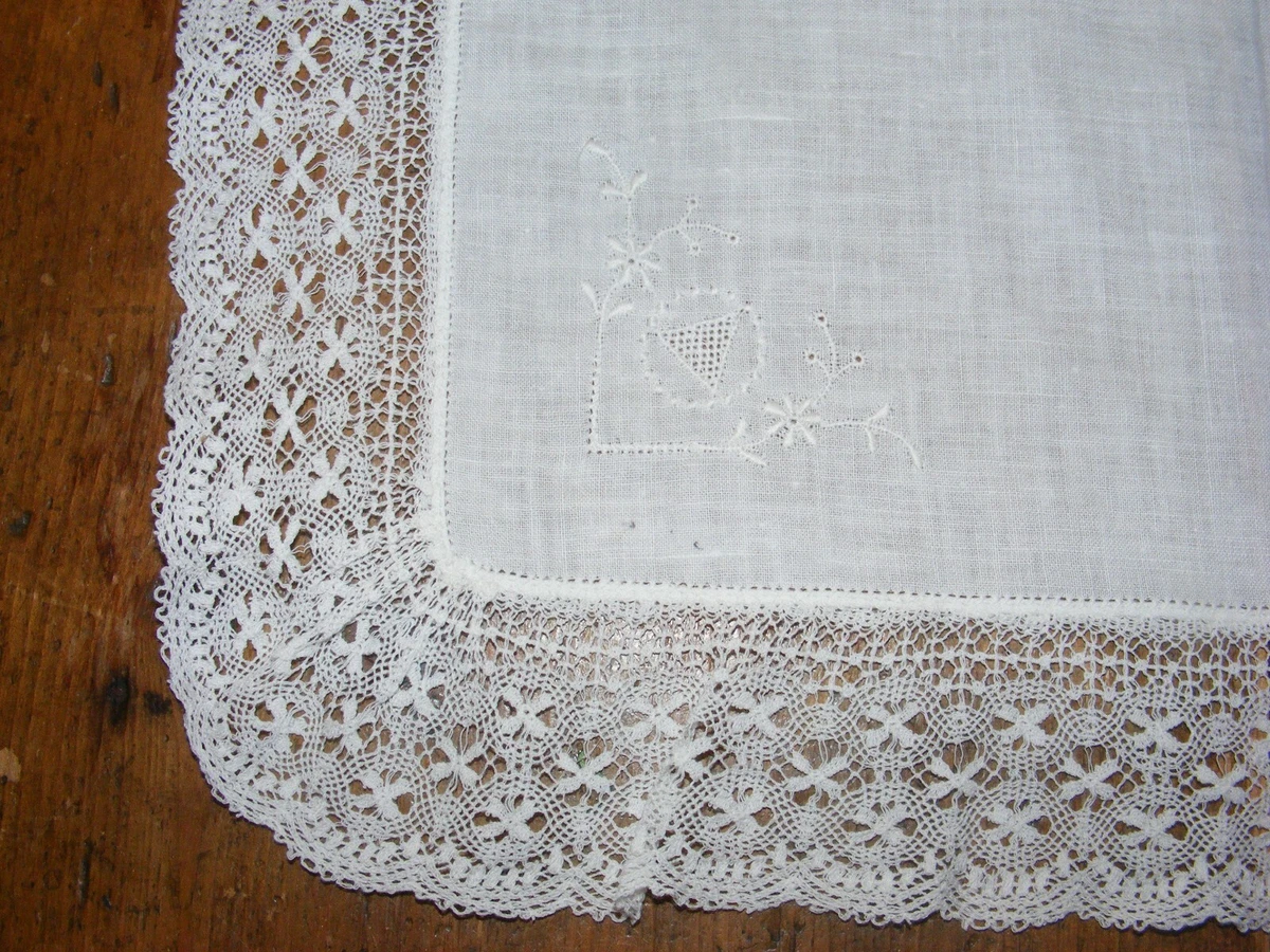 Handmade lace handkerchief deals
