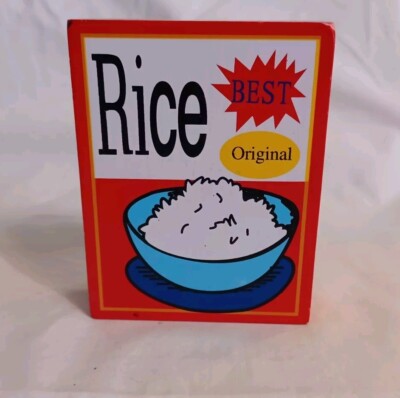 2000 - 2010 Wooden Box Of Rice Block Play Pantry Pretend Play Food Grocery 