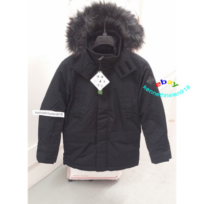 HOLLISTER FAUX FUR LINED PARKA JACKET COAT BLACK MENS SIZE S,M