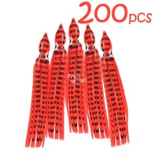 Fish WOW! 4.75" Fishing Squid Skirts Octopus Hoochies 12cm Red Coral Tiger lot