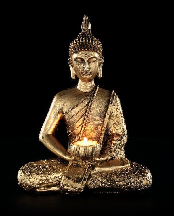 Tealight Holder - Sitting Thai Buddha - Figure Statue Decor Candle Holder