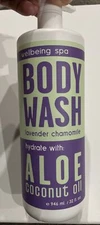 WELLBEING SPA Body Wash Aloe & Coconut Oil 32fl oz NEW (hh1)