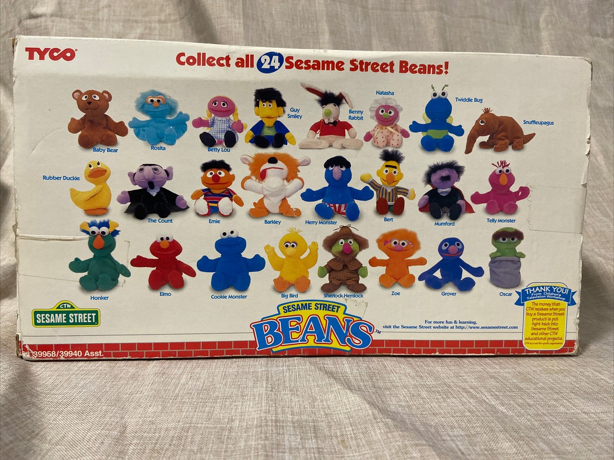 Vintage Sesame Street Beans Elmo, Oscar and Zoe In Box 1997 Tyco Vintage Sesame Street Beans Elmo, Oscar and Zoe In Box 1997 Tyco