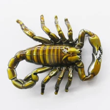 Scorpion Yellow Enamel Metal Belt Buckle