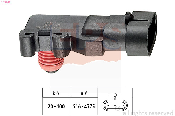 1.993.011 EPS Sensor, intake manifold pressure for CHEVROLET,DAEWOO,FIAT,ISUZU,O