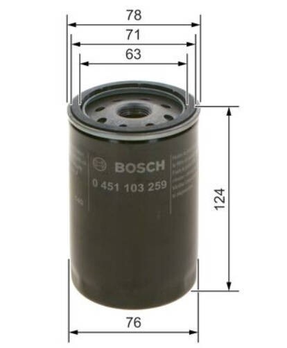 Bosch Oil Filter 0 451 103 259 for Ford Fiesta V Van 02-10 - Image 92