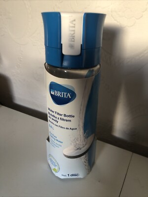 1 x BRITA Fill&Go Wasserfilterflasche mit 1 Scheibenfilter blau 600ml BPA frei