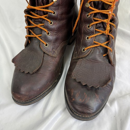Vintage Durango Herren Vollleder Packer Stiefel Braun Rot Größe 11 EE WEITE Cowboy - Bild 2 von 12