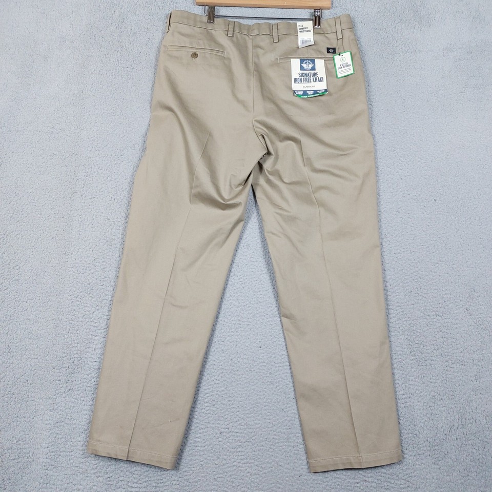 Dockers Classic Pants Men’s 38/32 Beige Flex Comfort Waistband Easy