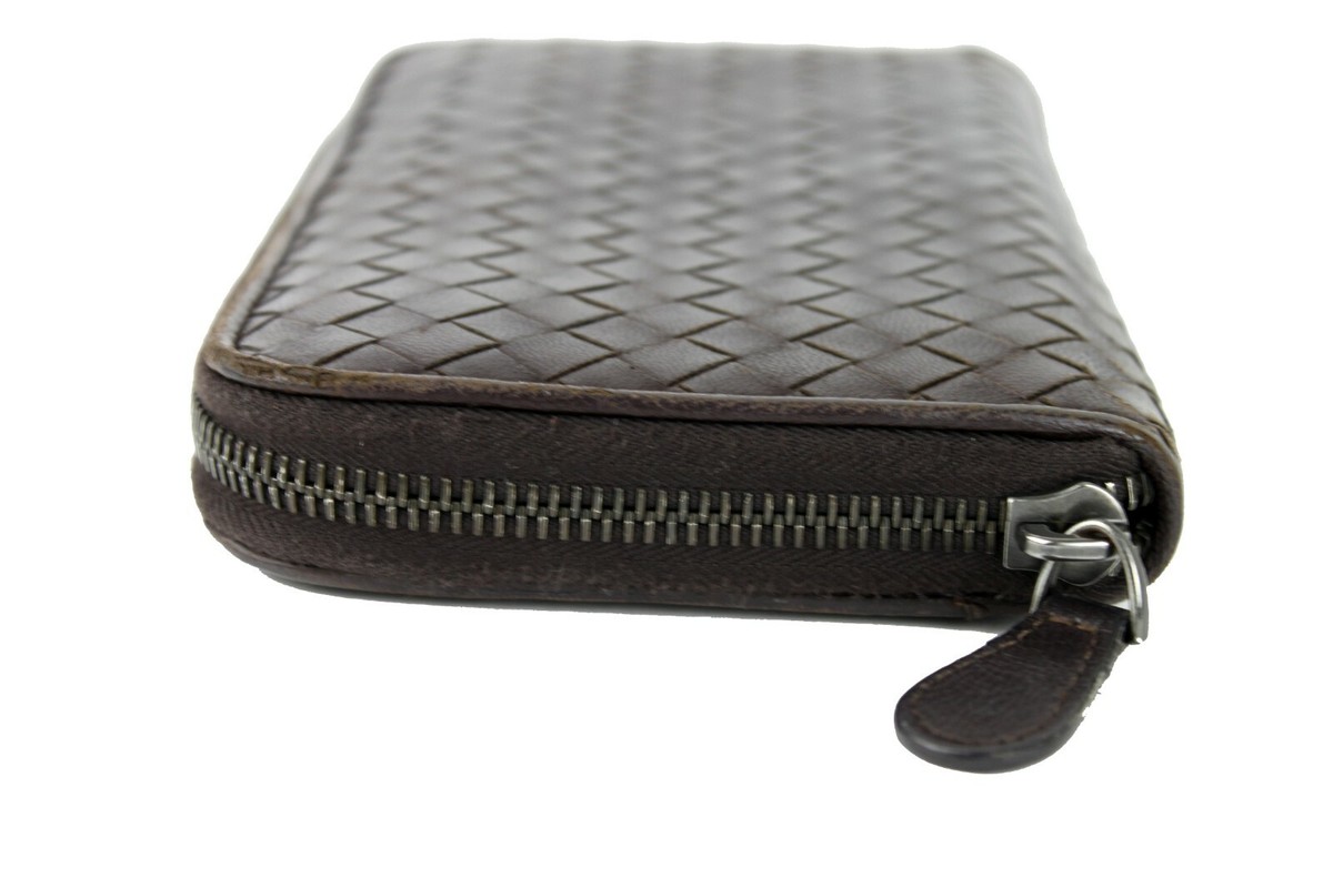Bottega Veneta Intrecciato Zip Around Long Wallet Purse w