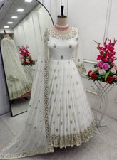 Bollywood Style Faux Georgette Gown And Bottom With Fancy Dupatta For Women