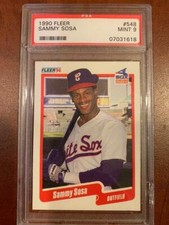 SAMMY SOSA CHICAGO WHITE SOX CUBS LONG GONE SUMMER McGWIRE 1990 FLEER PSA 9 MINT