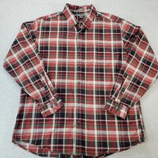 EDDIE BAUER Shirt Multicolor Plaid Button Down LS Collar Relaxed Fit Mens Large