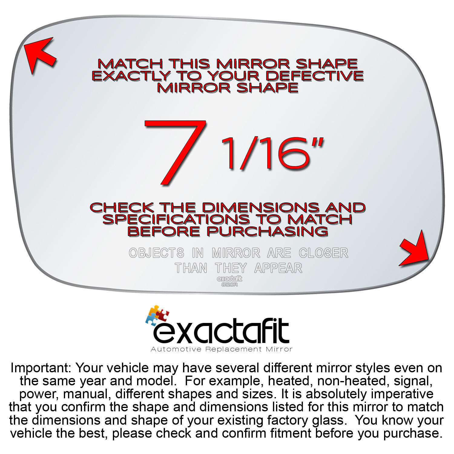 Replacement Right Side Mirror Glass For Lexus ES300 ES330 GS300 GS400