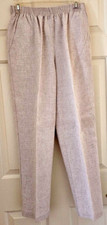Briggs New York Dress Pants Tan High Rise Elastic Waist Pockets Sz 10 USA EUC