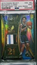 2019-20 Panini Select Draft Selection Tie Dye Relic #DS-BCL Brandon Clarke PSA 9