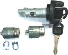 NEW GM OEM IGNITION SWITCH LOCK CYLINDER + 2 DOOR LOCK CYLINDER + 2 LOGO KEYS