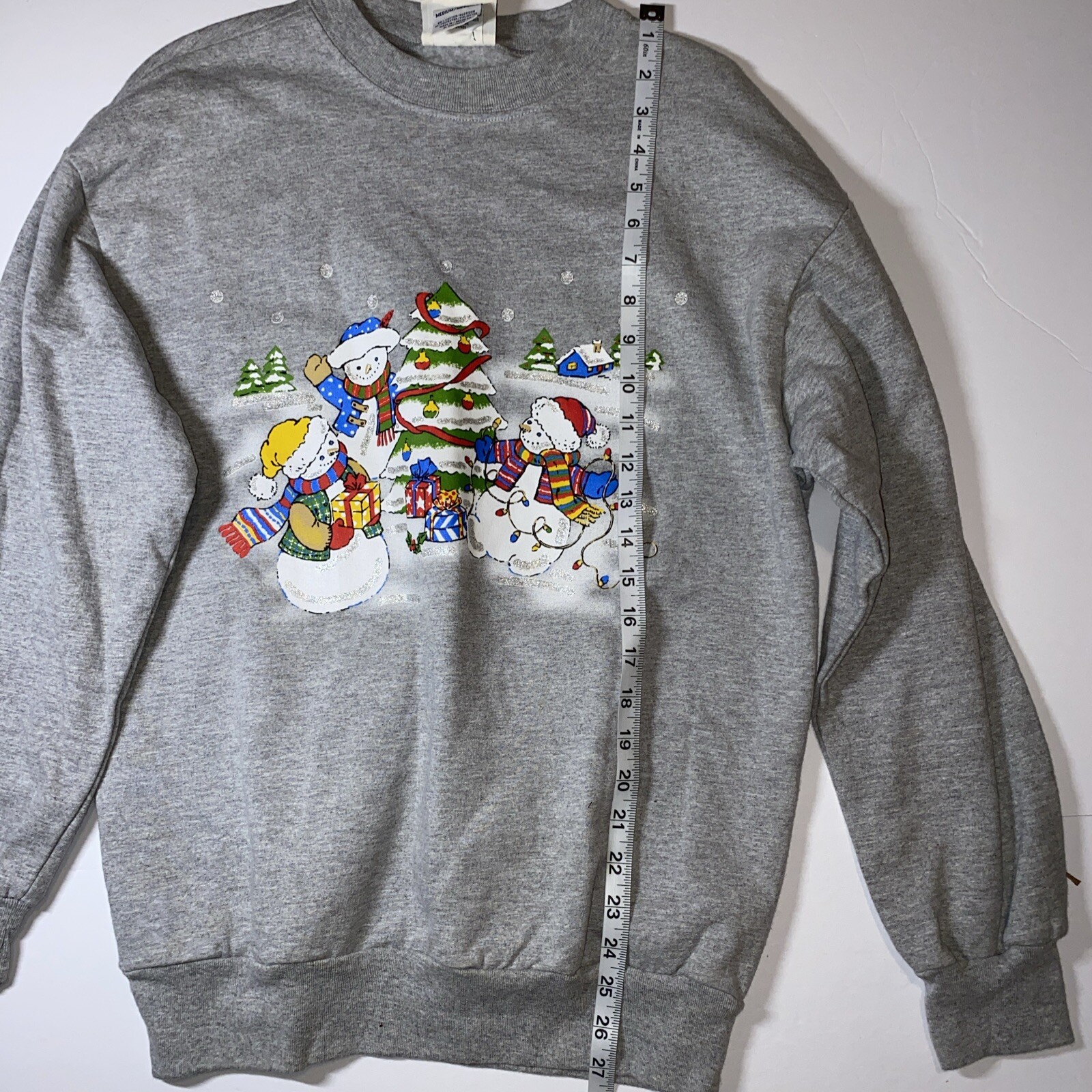 Vintage Basic Editions Gray Embroidered Snowman S… - image 3