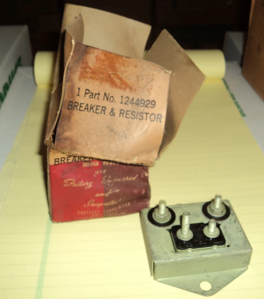 Interruptor de circuito y resistencia de transmisión Chrysler Dodge Desoto 1949 a 1954 Foto 2 de 2