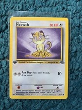 1st Edition MEOWTH 56/64 Jungle Set - Pokémon WOTC Vintage Card - NM