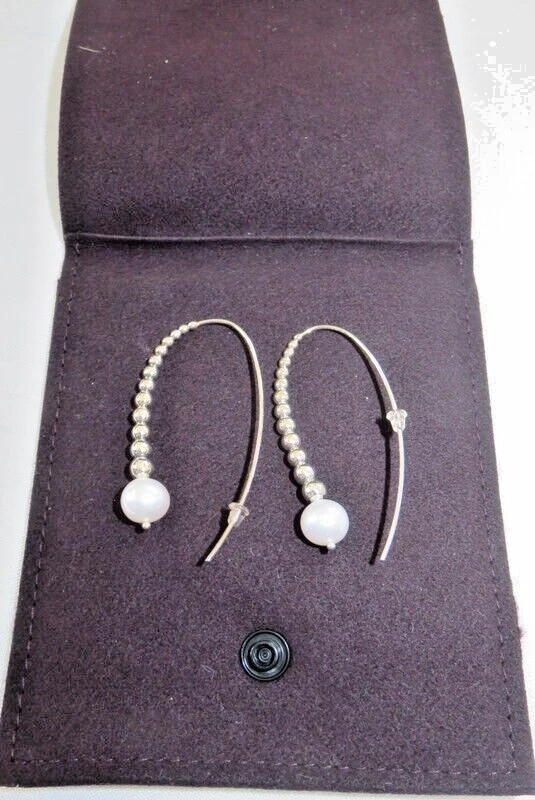 Nuevos Pendientes LAGOS Plata y 18K Firma Caviar Círculo Graduado Bola Ray Foto 4 de 4