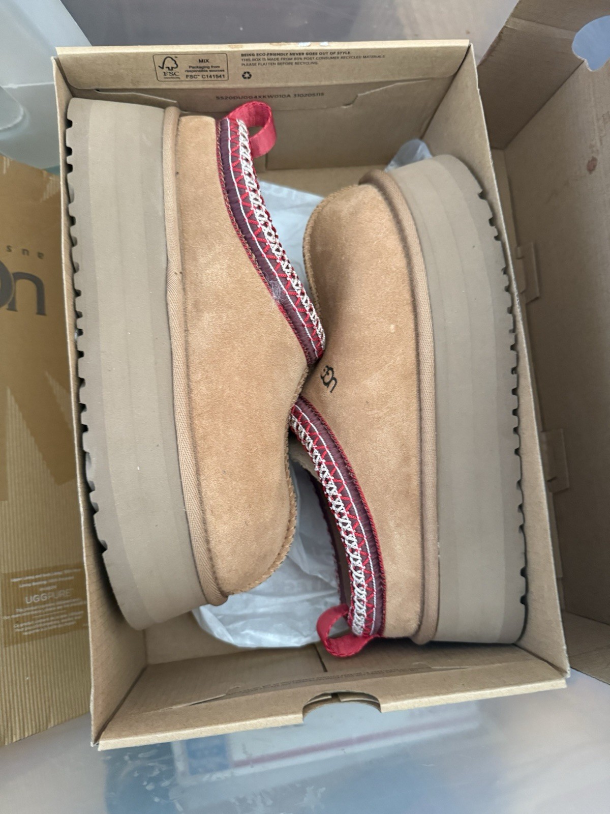 UGG Tazz Tasman Women's Platform Slippers Chestnut, Size 7