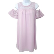 As U Wish Shift Dress S Lace Cold Shoulder Cottagecore Romantic Coquette NEW
