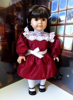 American Girl Samantha Cranberry Christmas Party Dress & Hair Ribbon | eBay