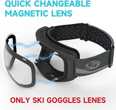 Ski Skibrille Gläser Snowboard Herren Damen Magnetisch 100% UV Entspiegelt