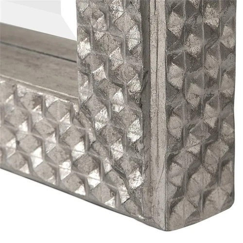 Uttermost Cacelia MDF Wood Glass and Paper Floor Decorative Mirror in Silver - Picture 4 of 6