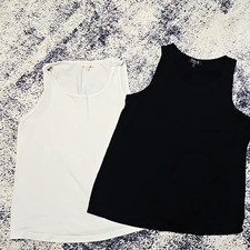 Maternity Next Women’s Vest Tops 2 Pack Black & White Size 10 Cotton Elastane