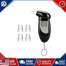 Digital LCD Breathalyzer Backlight Alcohol Tester Black Plastic Tool