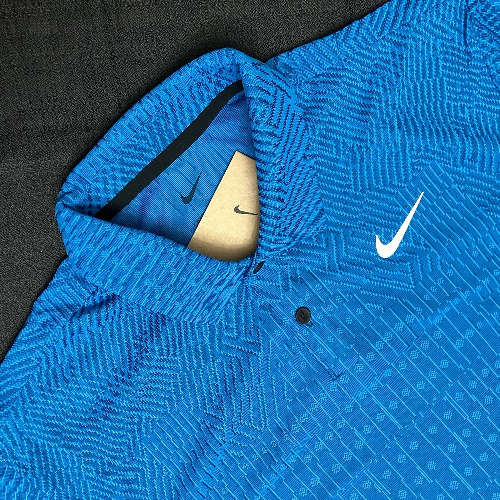 Nike Golf Tour Geometric Textured Polo FD5371 435 Photo Blue sz M