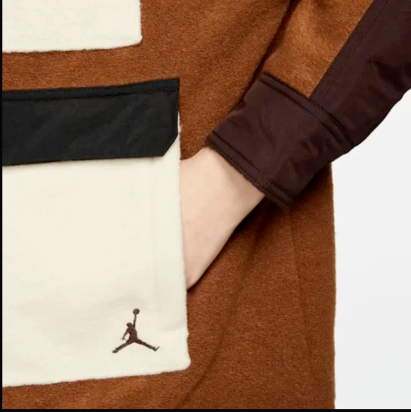 SACAI X NIKE Nike Jordan Cozy Girl giacca donna L media lunghezza full zip cappotto marrone beige $300