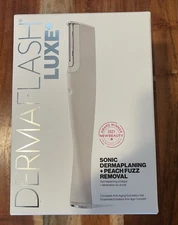 DERMAFLASH LUXE+ Sonic Dermaplaning + Peach Fuzz Removal Set Stone Gray Sealed