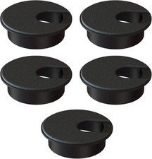 Desk Grommet 2 Inch 50 mm Pack of 5-Black ABS Plastic Cable Hole Cover