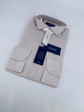 Eton Dress Shirt Mens M 15 1/2 - 39 Multi Poplin Slim Fit Collared Button Up