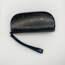 Oakley Sunglasses Case Only Black All Over Logo Zipper Soft Shell Leather Pouch