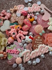 Craft barbie cabochon Flat back Resin KAWAII JUNK PHONE CASE CHARMS KITTY Hello