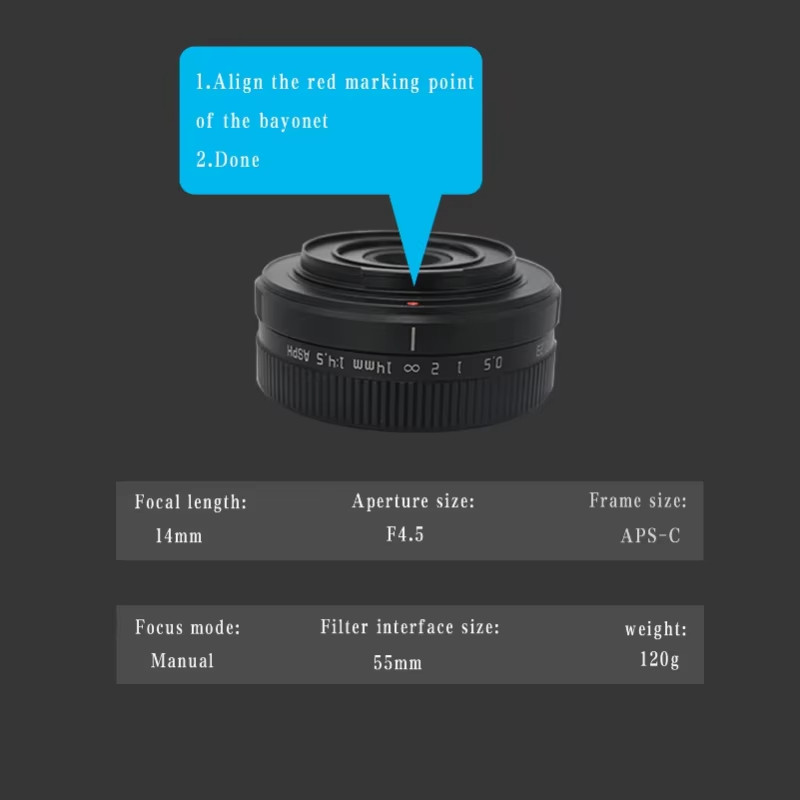 Astrhori 14mm F4.5 Manual Focus Prime Lens for Sony Nikon Canon Fuji M4/3 Camera