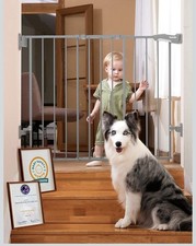 Babelio Baby Gate for Stairs, Kitchen  Doorways, 26-43" W 28" H No Bottom Bar 