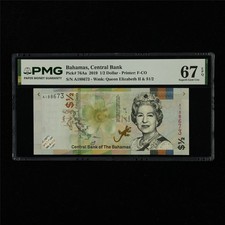 2019 Bahamas Central Bank 1/2 Dollar Pick#76Aa PMG 67 EPQ Superb Gem UNC
