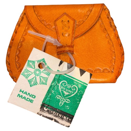 Pieniny 1970s Polish Leather Coin Purse Hand Made Vintage New Deadstock