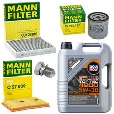 5L Öl Set Inspektion Luft-Innenraum Ölfilter Ölschraube für Audi A1 1.4 TFSI 