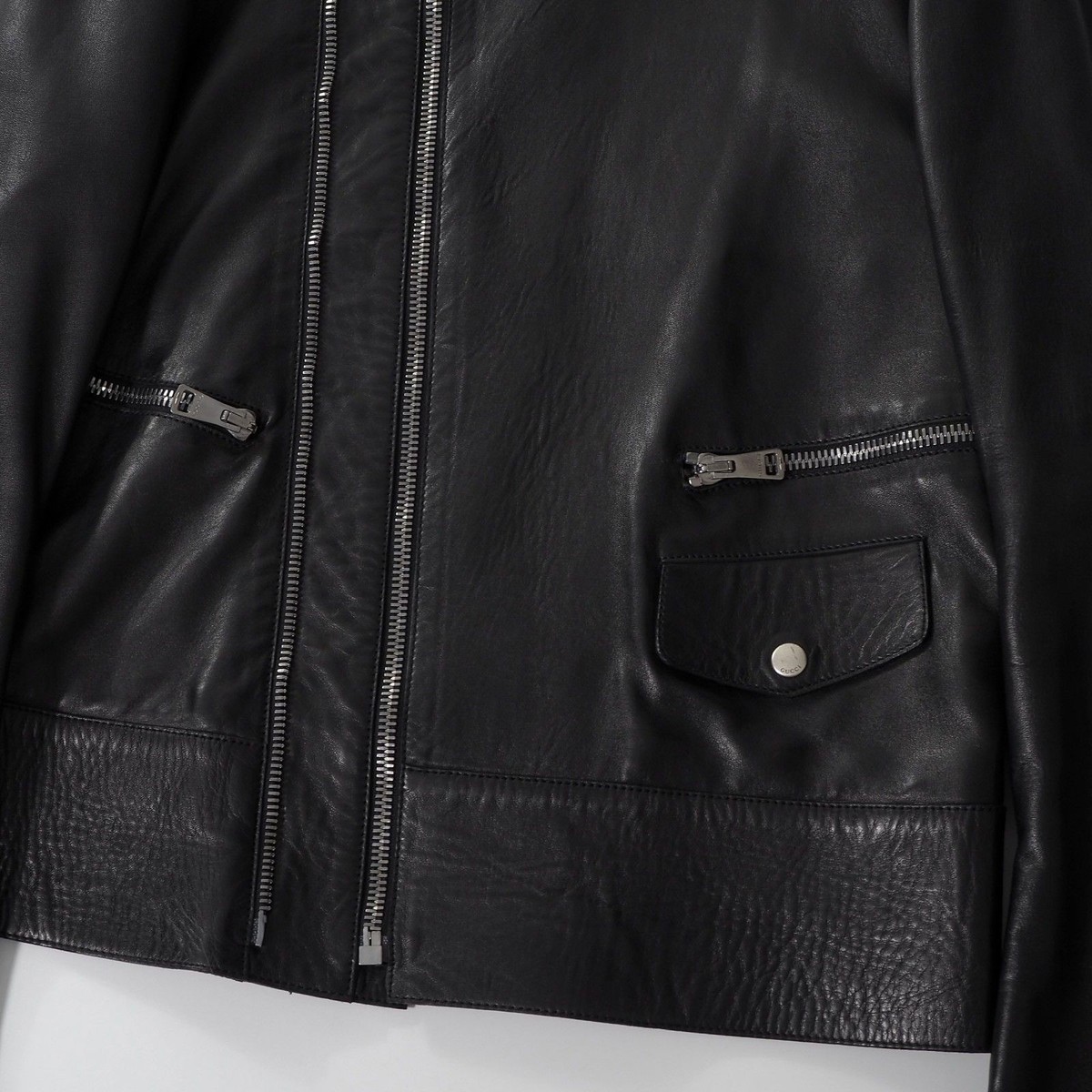 Good Condition GUCCI Tom Ford Period Nappa Leather Riders Jacket